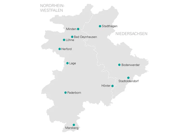 Großes Glasfasernetz in Ostwestfalen und Niedersachsen.